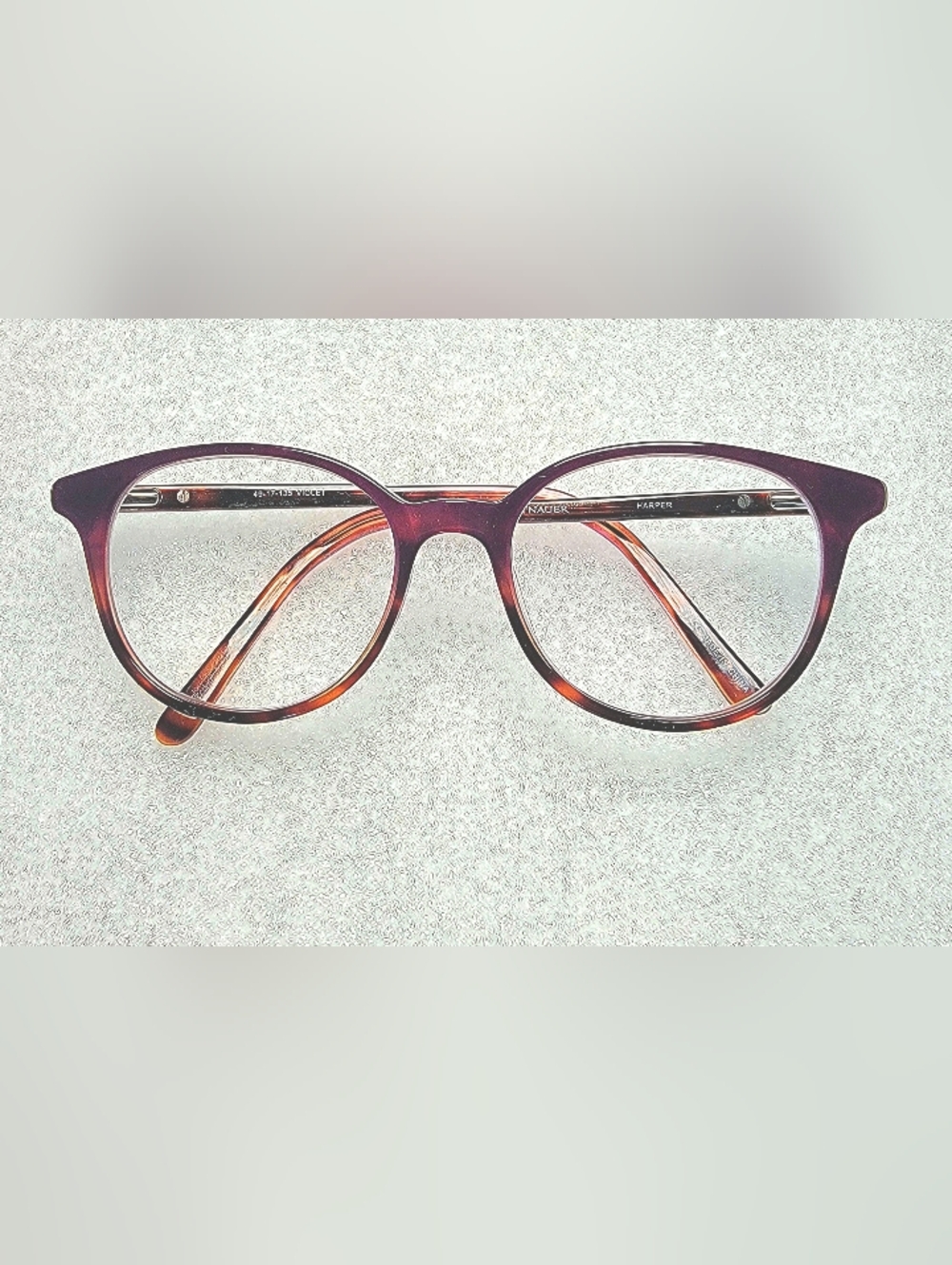 Wittnauer Harper Round Violet Plastic Full Rim Eyeglasses 49-17-135  Frames Only